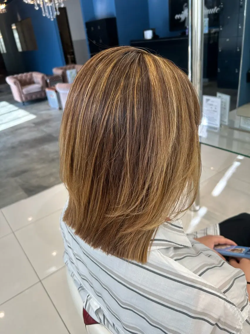 ミディアム カラー パーマ ヘアアレンジ メンズ キッズ 海外カラー白髪ぼかし ティファニーサユリのヘアスタイル