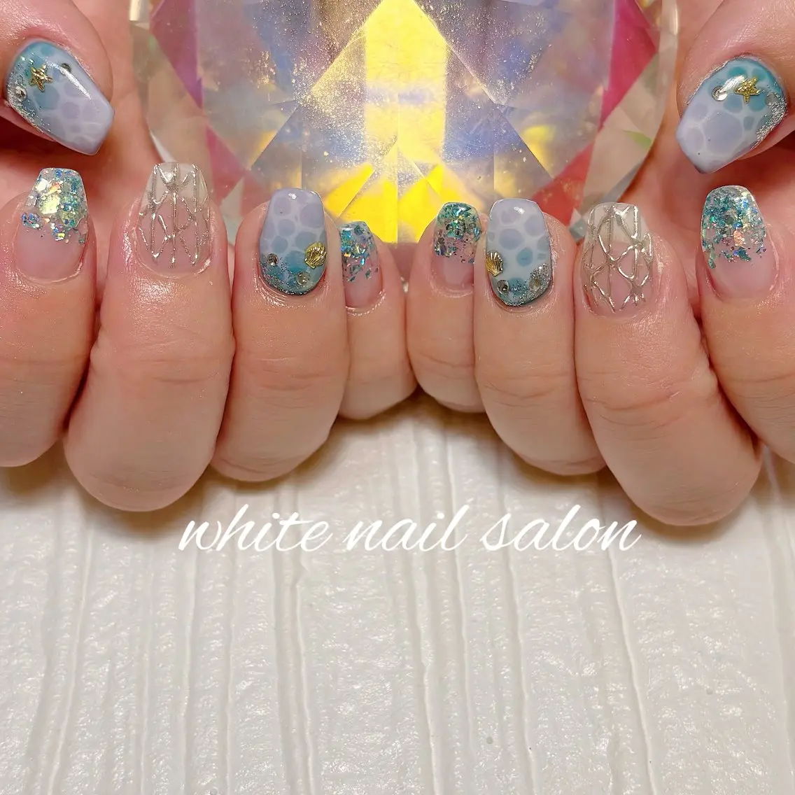 ネイル フットネイル ラメ(グリッター) ハンドネイル white nail salonのネイルデザイン