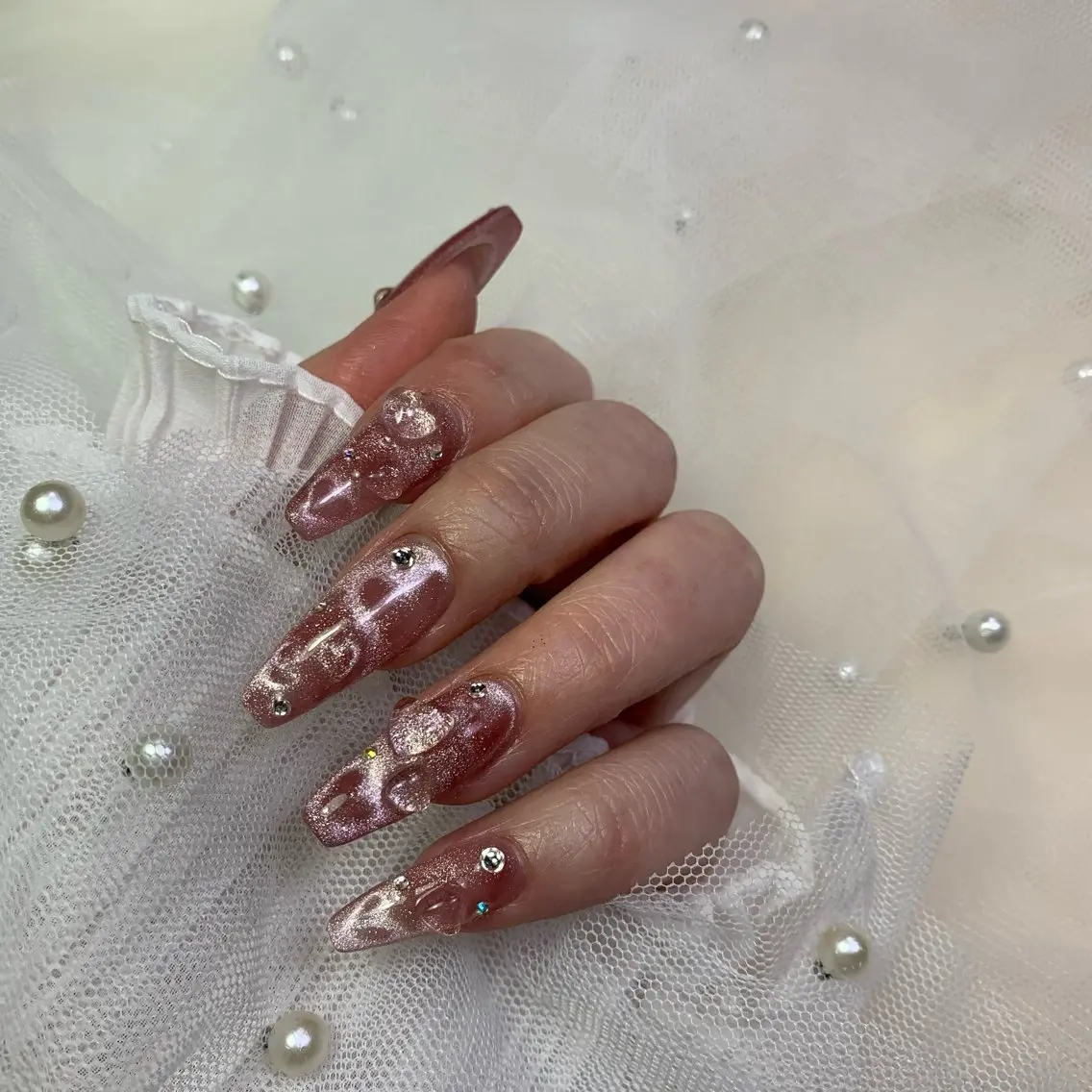 ネイル ハート マグネットネイル Allu nail 新宿のネイルデザイン
