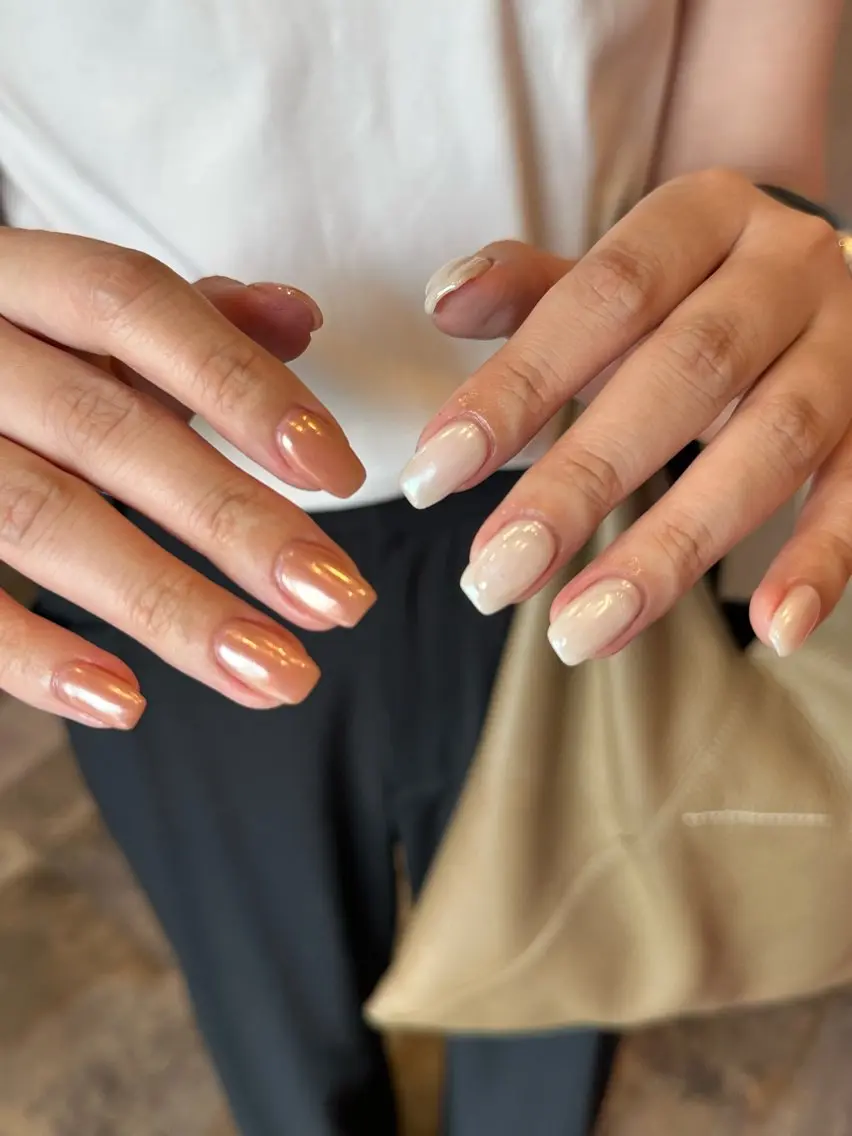ネイル ミラーネイル シンプルネイル ハンドネイル M.wish太田川店 💅🏼Arisaのネイルデザイン