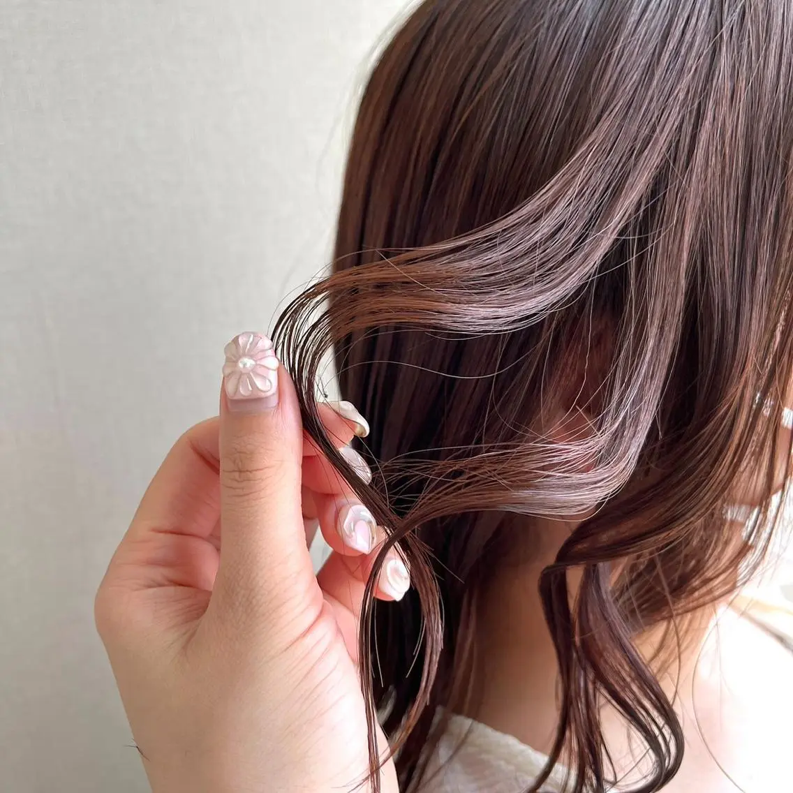 ミディアム オレンジブラウン ナチュラル*艶* 蒲生四丁目*山保美月のヘアスタイル