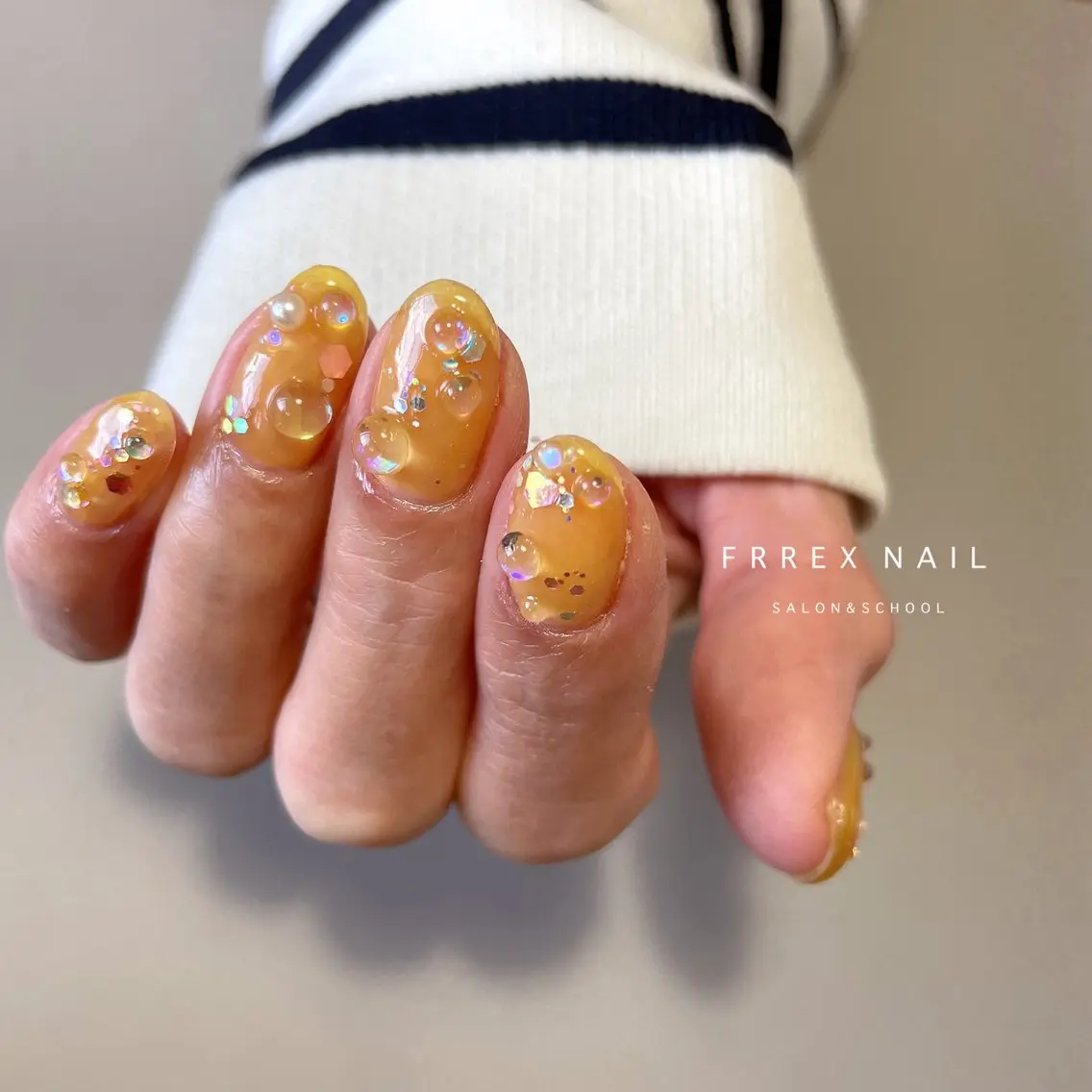 ネイル 黄色 ハンドネイル ハンドケア freex nail /ニュアンス/個性派のネイルデザイン