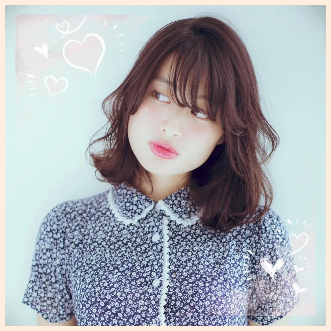 ミディアム カラー ボブレイヤー ボブ レイヤーカット シースルーバング 新宿駅近♡個室 ♡関口三都季🌜のヘアスタイル