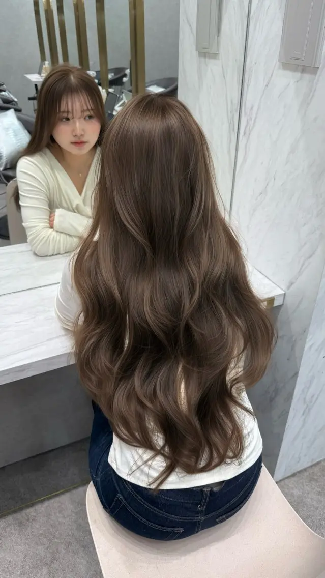 ロング カラー カット ヘアカラー トリートメント ヘアセット レイヤーダブルカラー KYONのヘアスタイル