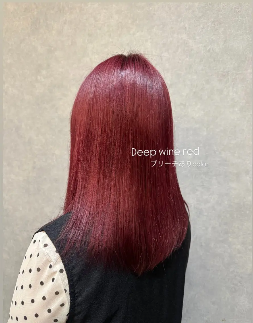 カラー レッドカラー ヘアカラー 山路 望花のヘアスタイル
