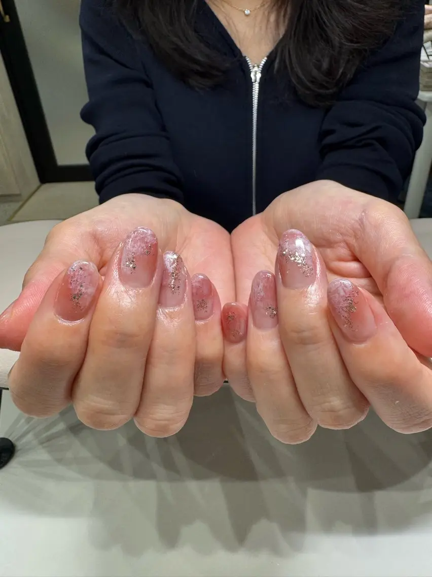 ネイル ニュアンスネイル ピンク パラジェル ITSUMIのネイルデザイン