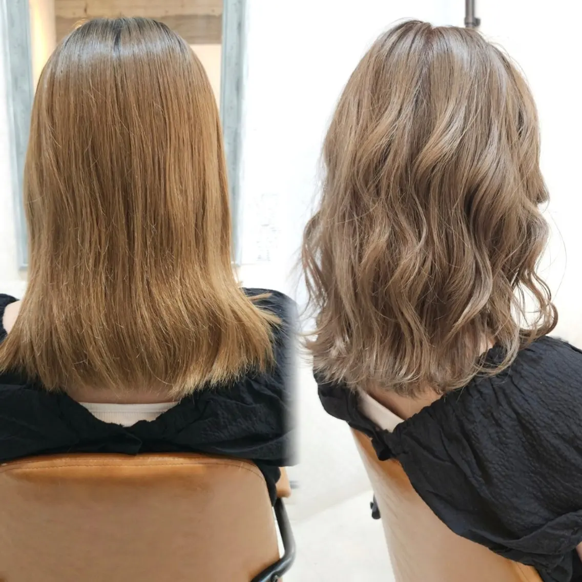 セミロング カラー ダブルカラー グレージュ nico ニコ🫧のヘアスタイル