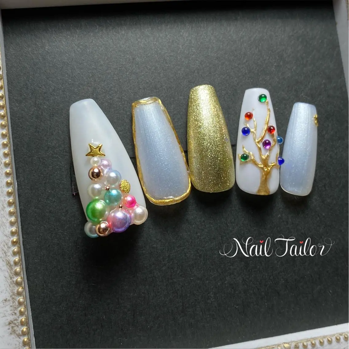 ネイル ワンカラーネイル ホワイト 冬ネイル クリスマス NailTailor ネイルテイラーのネイルデザイン