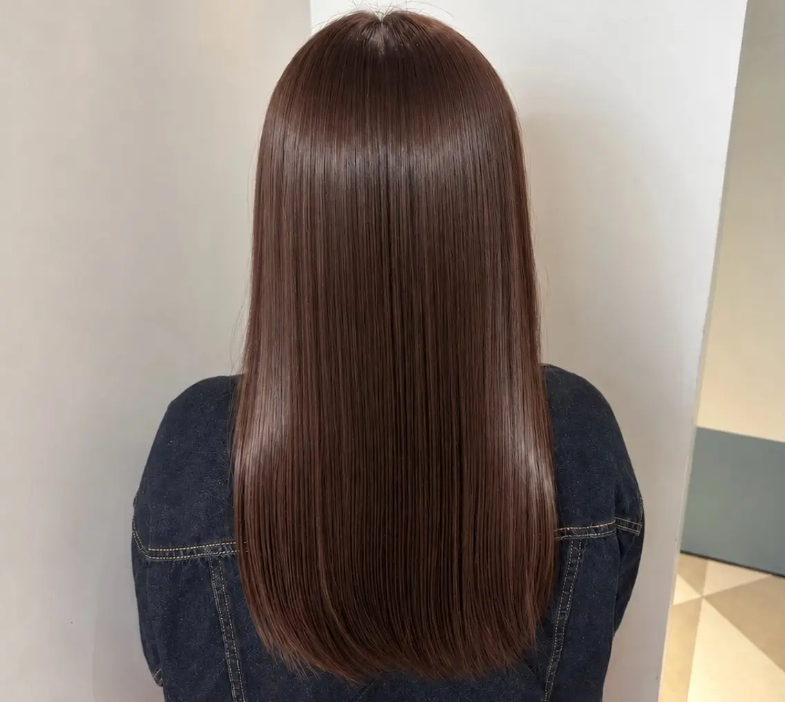 セミロング カラー パーマ ブラウンカラー 酸性ストレート ストレートパーマ ヘアカラー 縮毛矯正 トリートメント ヒナ/酸性ストレート /髪質改善のヘアスタイル