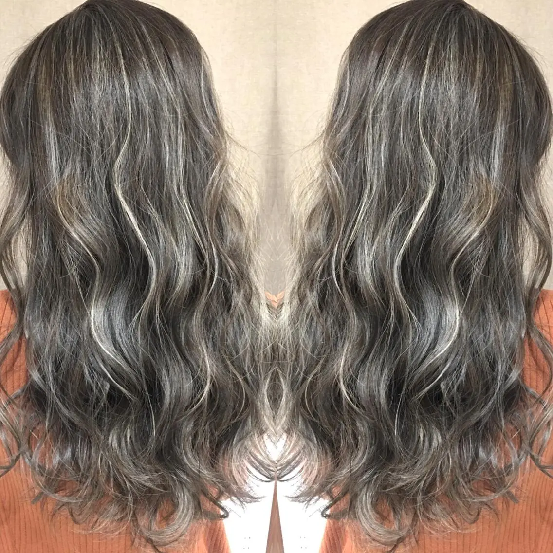 ロング カラー ハイライトカラー 3Dハイライト ハイライト ヘアカラー トリートメント 井上 一平のヘアスタイル