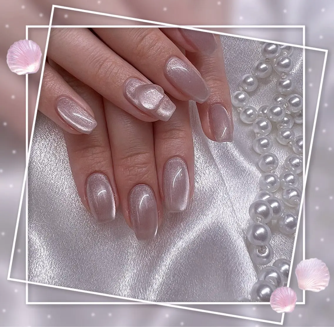 ネイル グラデーション キラキラネイル 韓国ネイル マグネットネイル ピンク ハンドネイル ハンドケア Chill Nailsalonのネイルデザイン