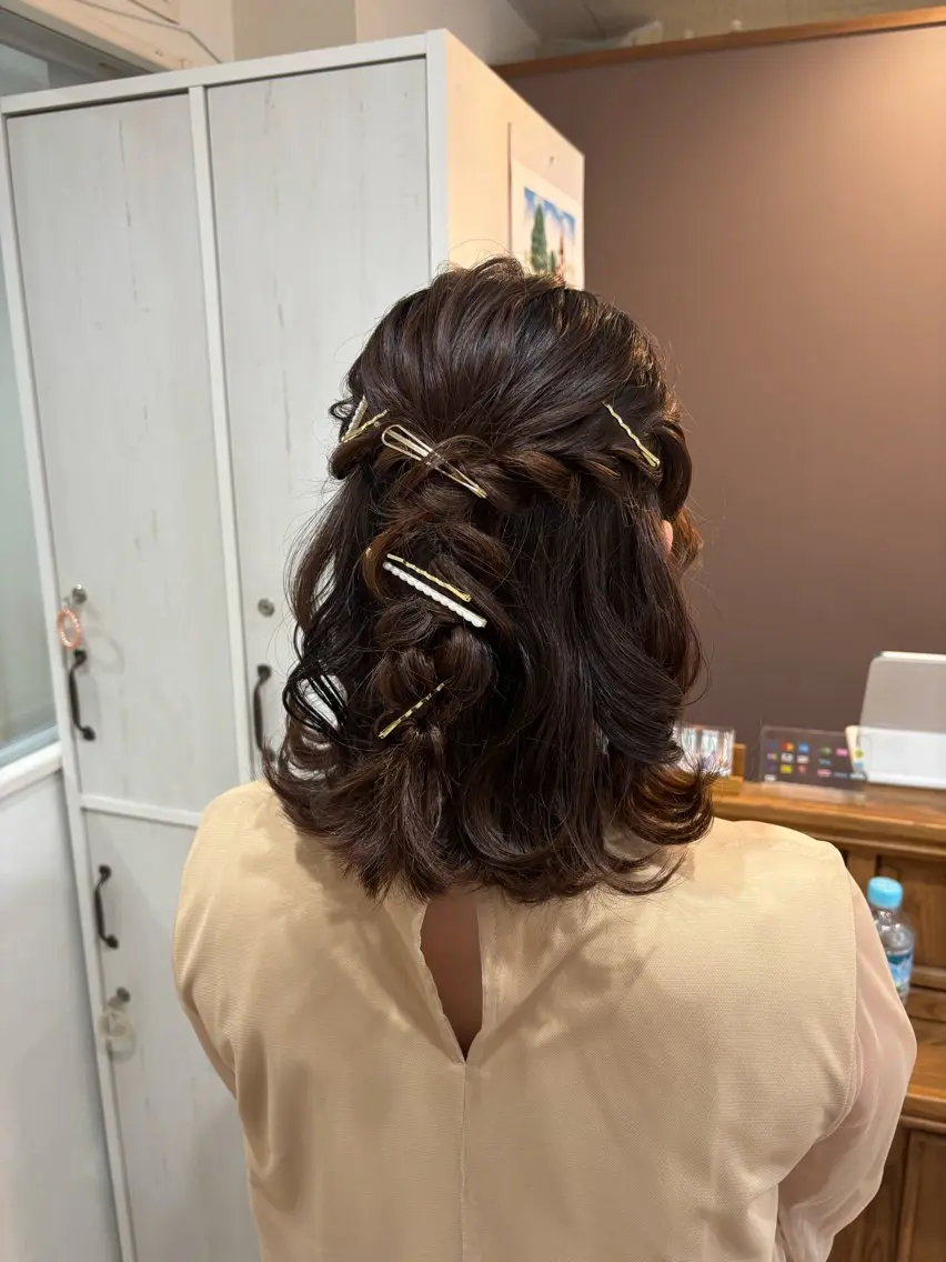 セミロング ヘアアレンジ ハーフアップ ヘアセット Gypsoly ☺︎ゆきのその他イメージ