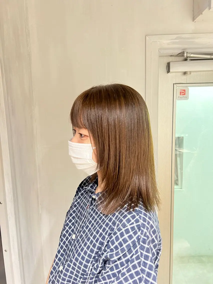 ミディアム カラー ヘアカラー NANAMI🩵 大人可愛い韓国ヘアのヘアスタイル