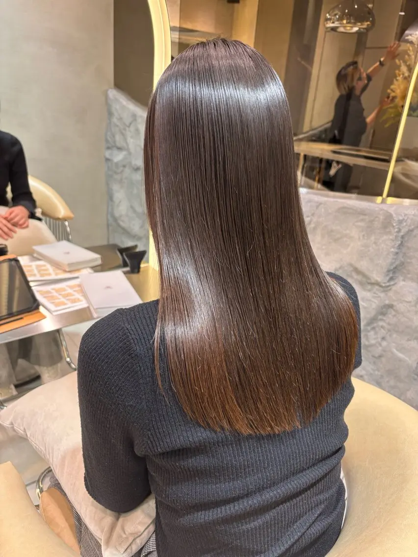 ロング カット 縮毛矯正 トリートメント ✵髪質改善 レイヤー 佐藤琉好✵のヘアスタイル