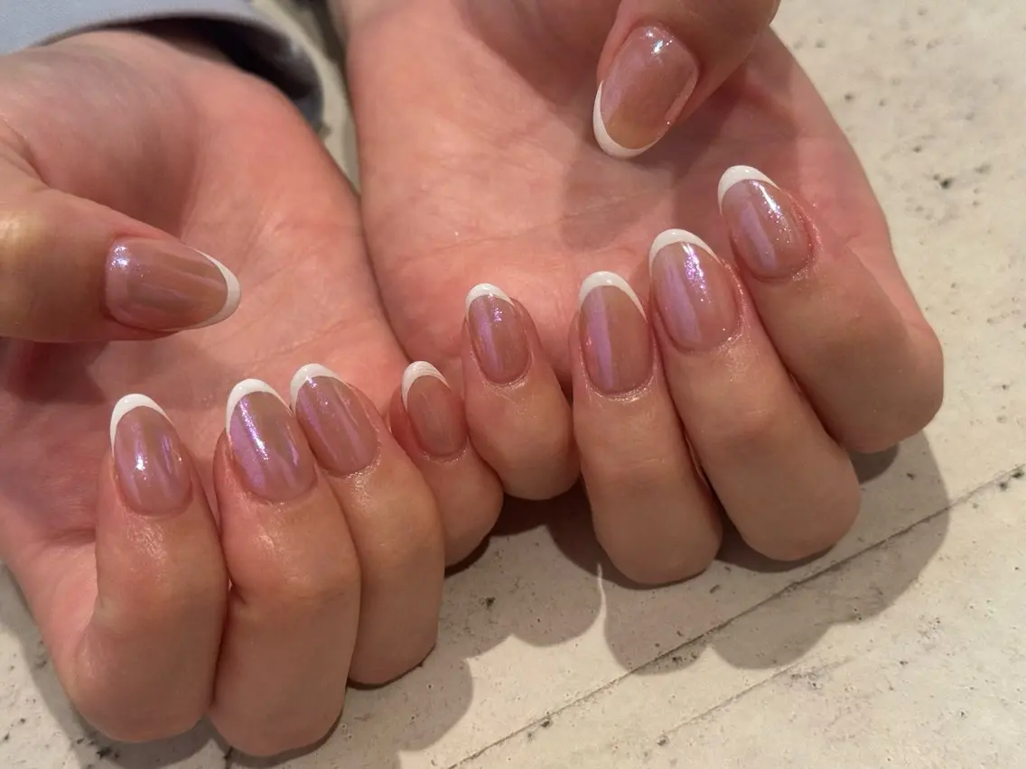ネイル ハンドネイル 韓国/ワンホン/長さ 出しつけ放題🎀のネイルデザイン