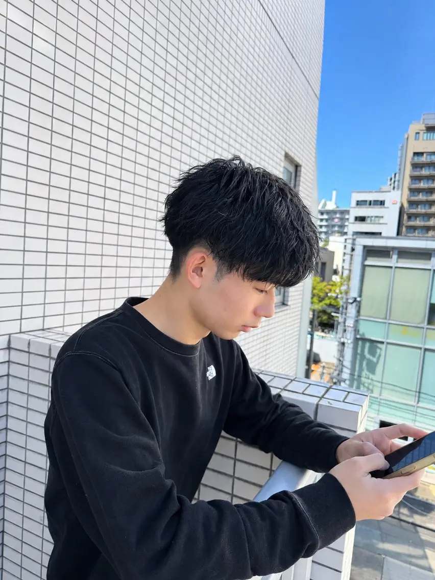 メンズ マッシュ メンズパーマ 波巻きパーマ カット カナモリ メンズカット/パーマのヘアスタイル