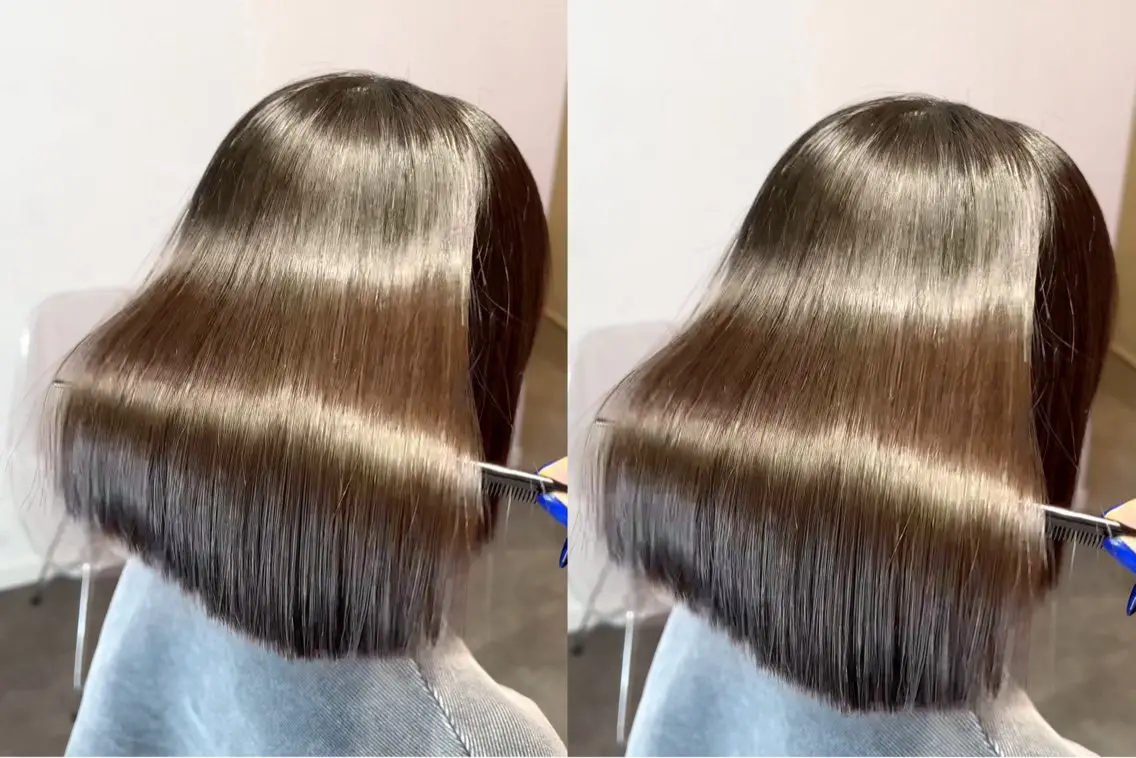ショート カット 縮毛矯正 トリートメント 莉乃/縮毛矯正/髪質 改善/艶カラーのヘアスタイル