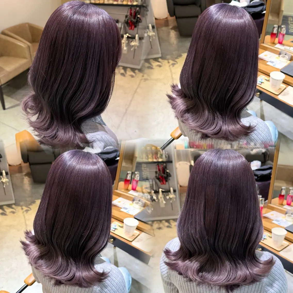 ミディアム カラー ブリーチ ハイトーンカラー カット ヘアカラー トリートメント 髪質改善/韓国風 🦕ＡＫＡＲＩ🩵のヘアスタイル