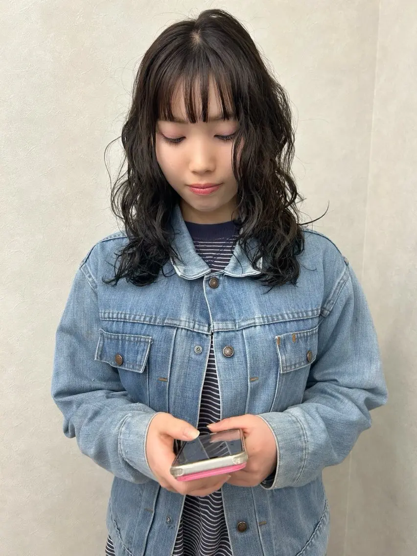 セミロング パーマ セミロングパーマ カット パーマ ナカジマ ナナのヘアスタイル