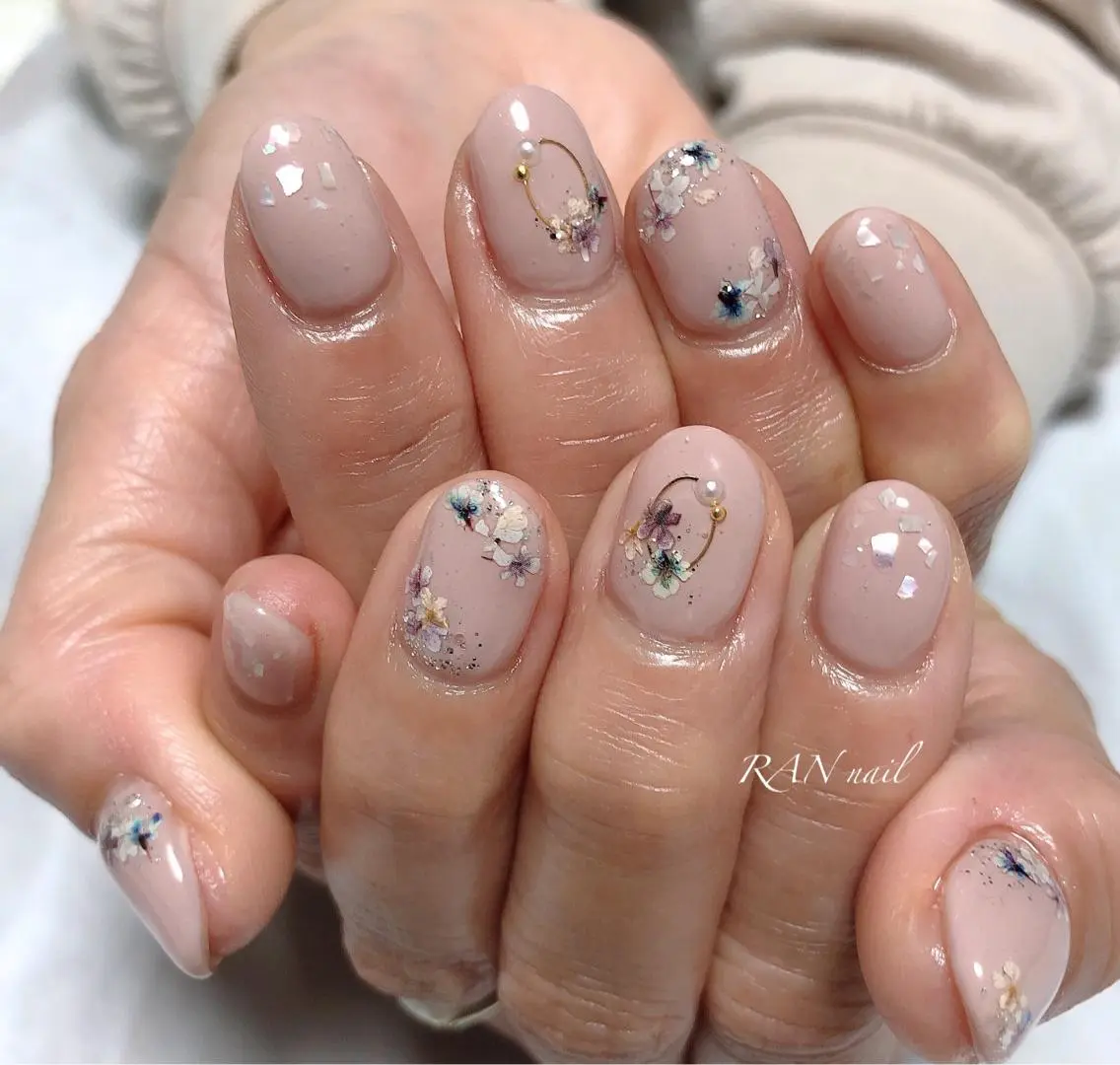 ネイル 入学式 フラワーネイル フットネイル ジェルネイル オフィスネイル RAN nailのネイルデザイン