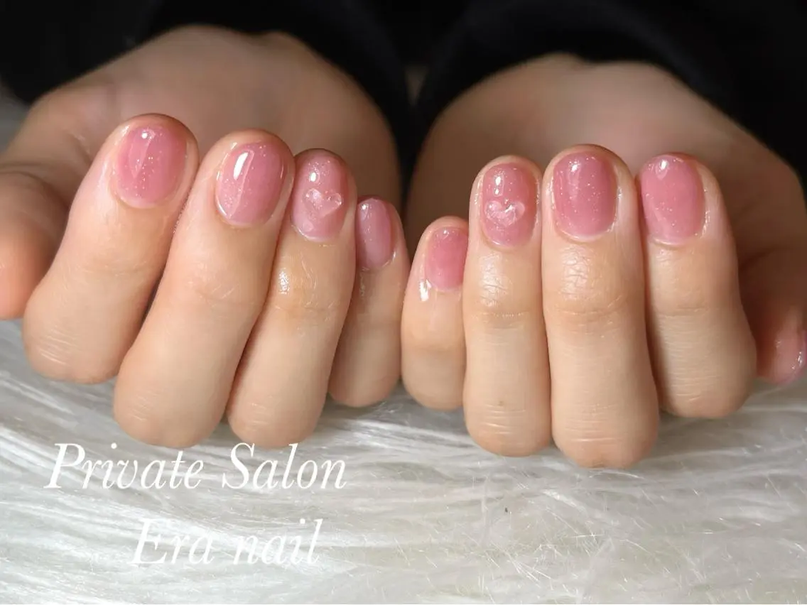 ネイル ハート マグネットネイル ワンカラーネイル ハンドネイル Era nailのネイルデザイン