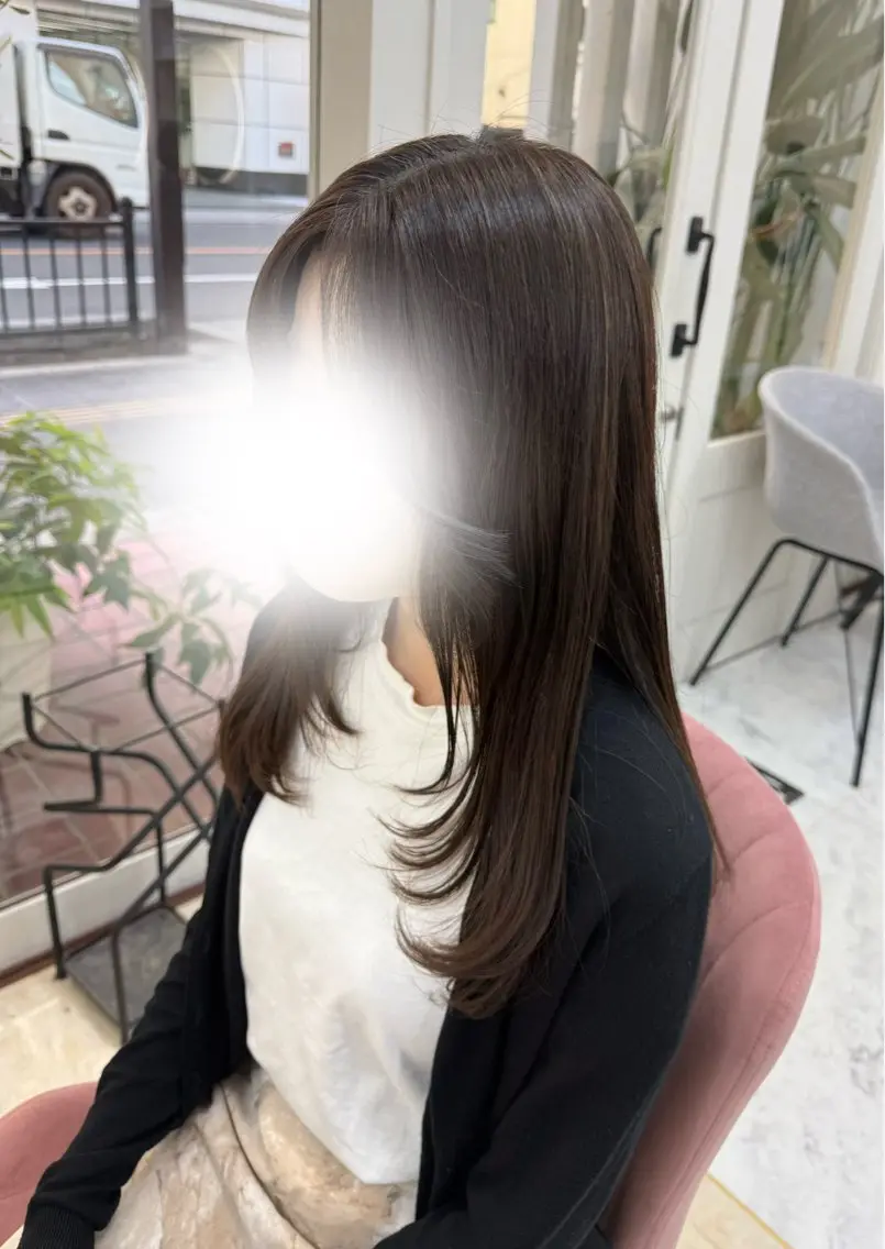 ロング 顔まわりレイヤー 韓国風ヘア レイヤーカット ロング 小顔カット カット 🌷ハイトーン×レ イヤー🌷澤畑まりあのヘアスタイル