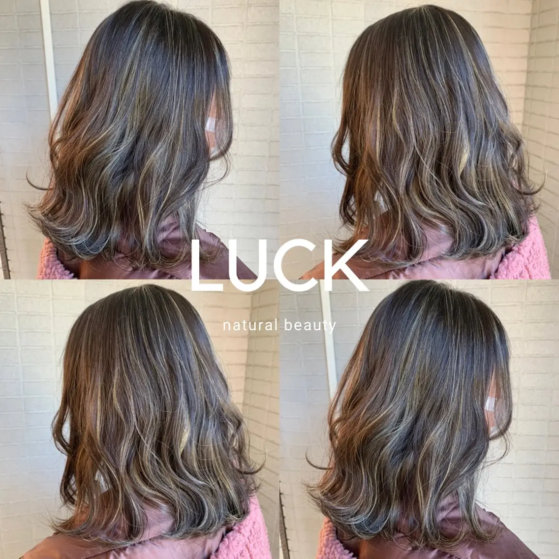 ミディアム ハイライト 広がり、まとまらない NATSUのヘアスタイル