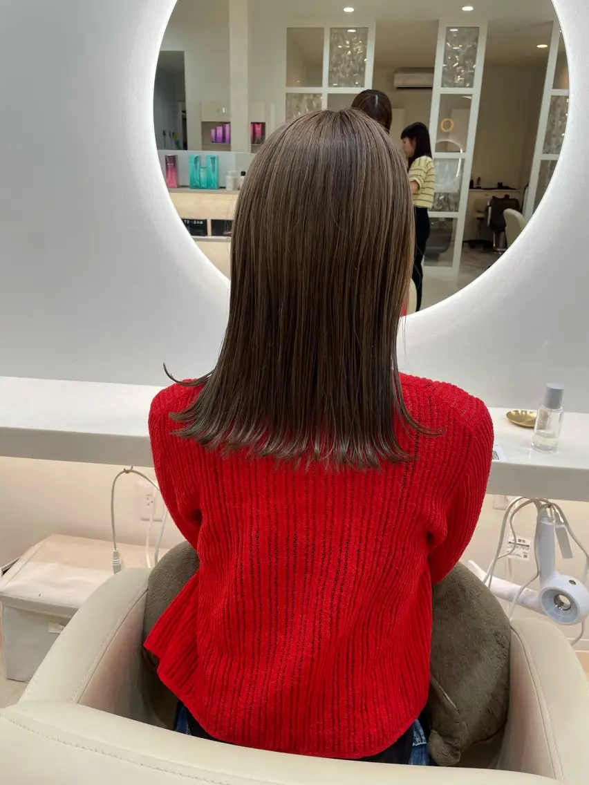 ミディアム カット ヘアカラー ANCHORウェリナ NOZOMIのヘアスタイル