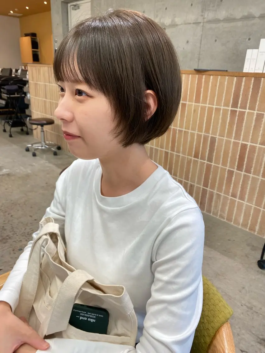 ショート カラー カット ヘアカラー Saki/レイヤー/ 韓国/透明感カラーのヘアスタイル