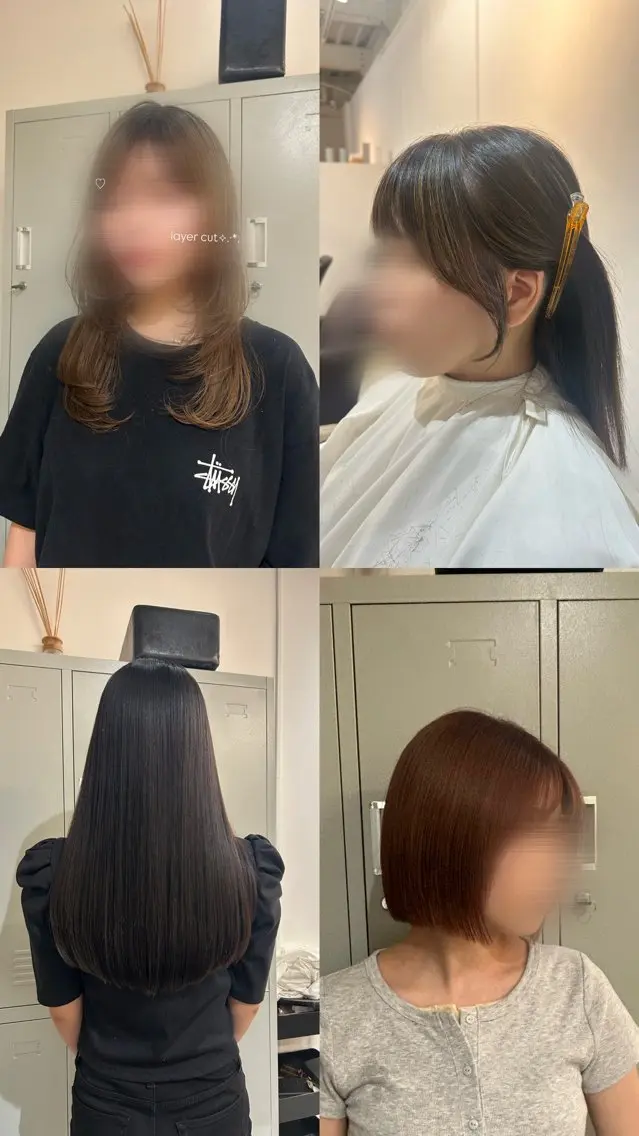 カット トリートメント 🩷透明感カラー 🩷レイヤー･ボブのヘアスタイル