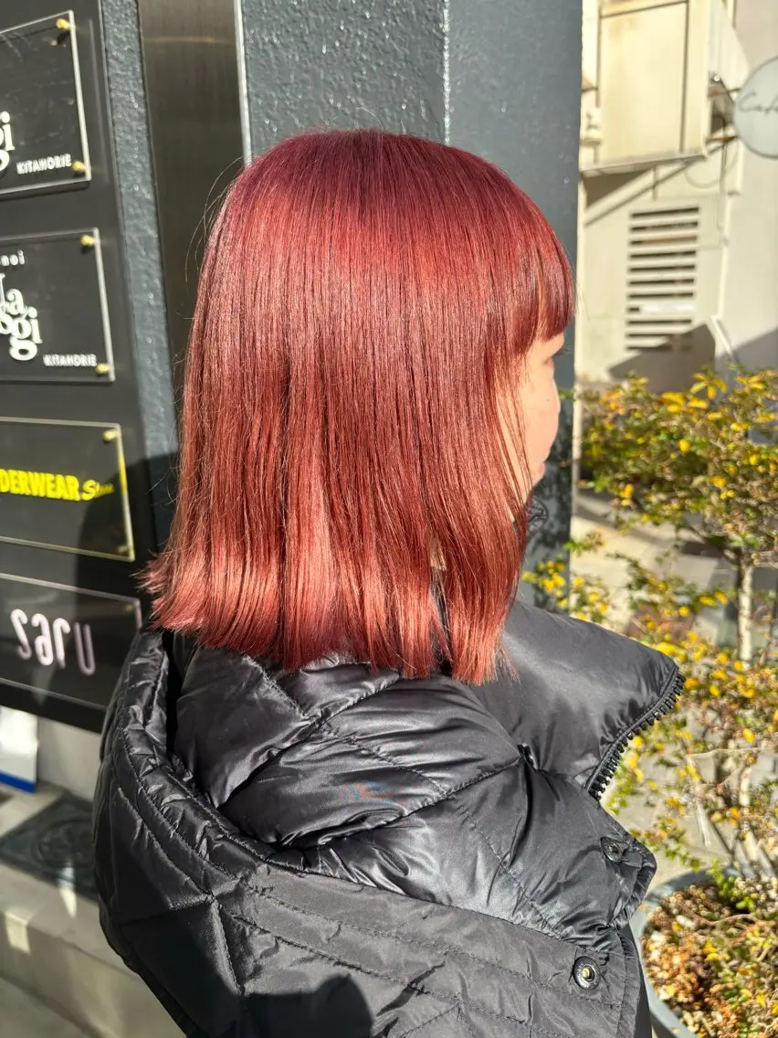 ミディアム ヘアカラー 大西 柚羽のヘアスタイル