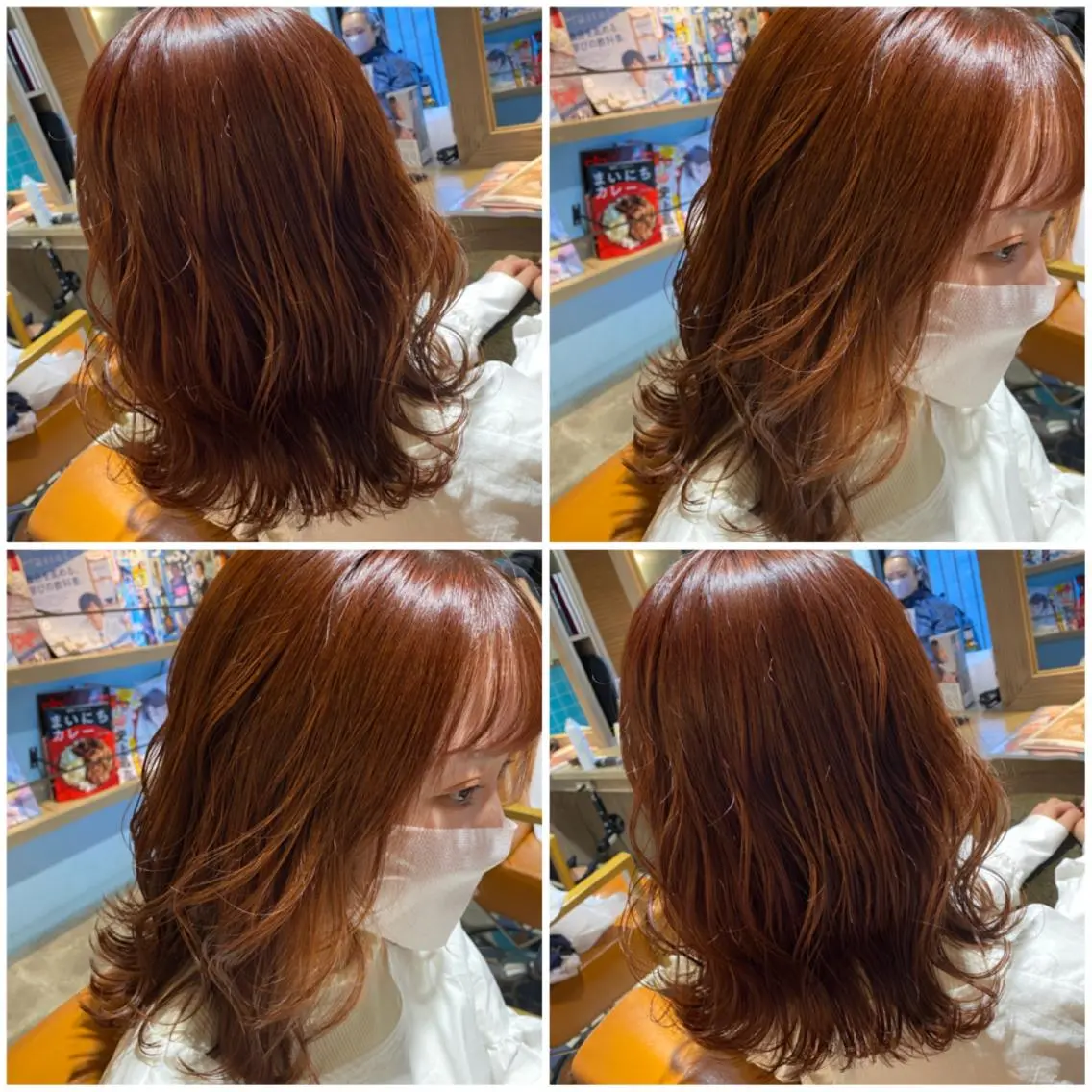 カラー ブラウンカラー レッドカラー カット トリートメント 🩵盛れる顔周りヘア EMI🩵のヘアスタイル