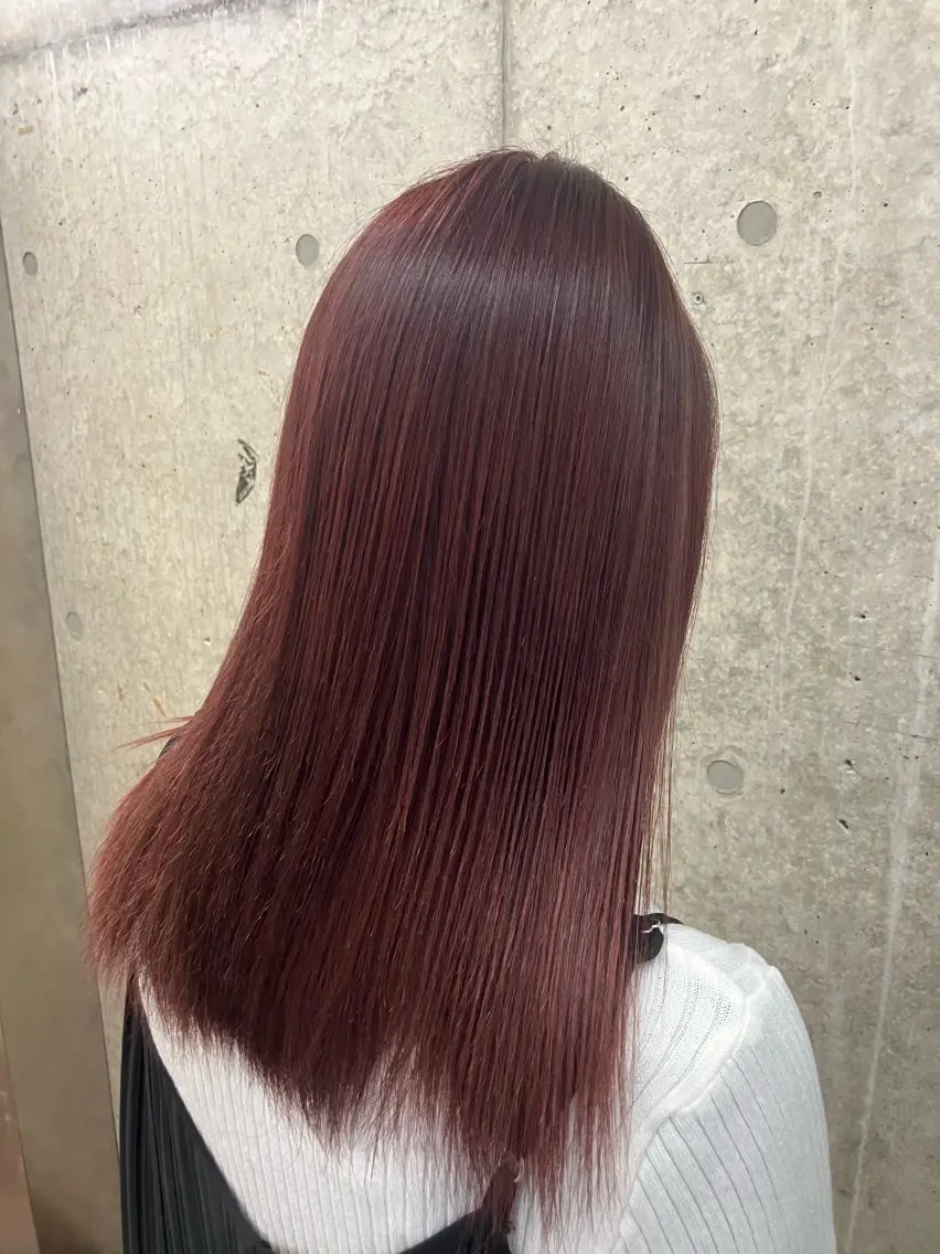 セミロング ピンクブラウン katz升田 大稀のヘアスタイル