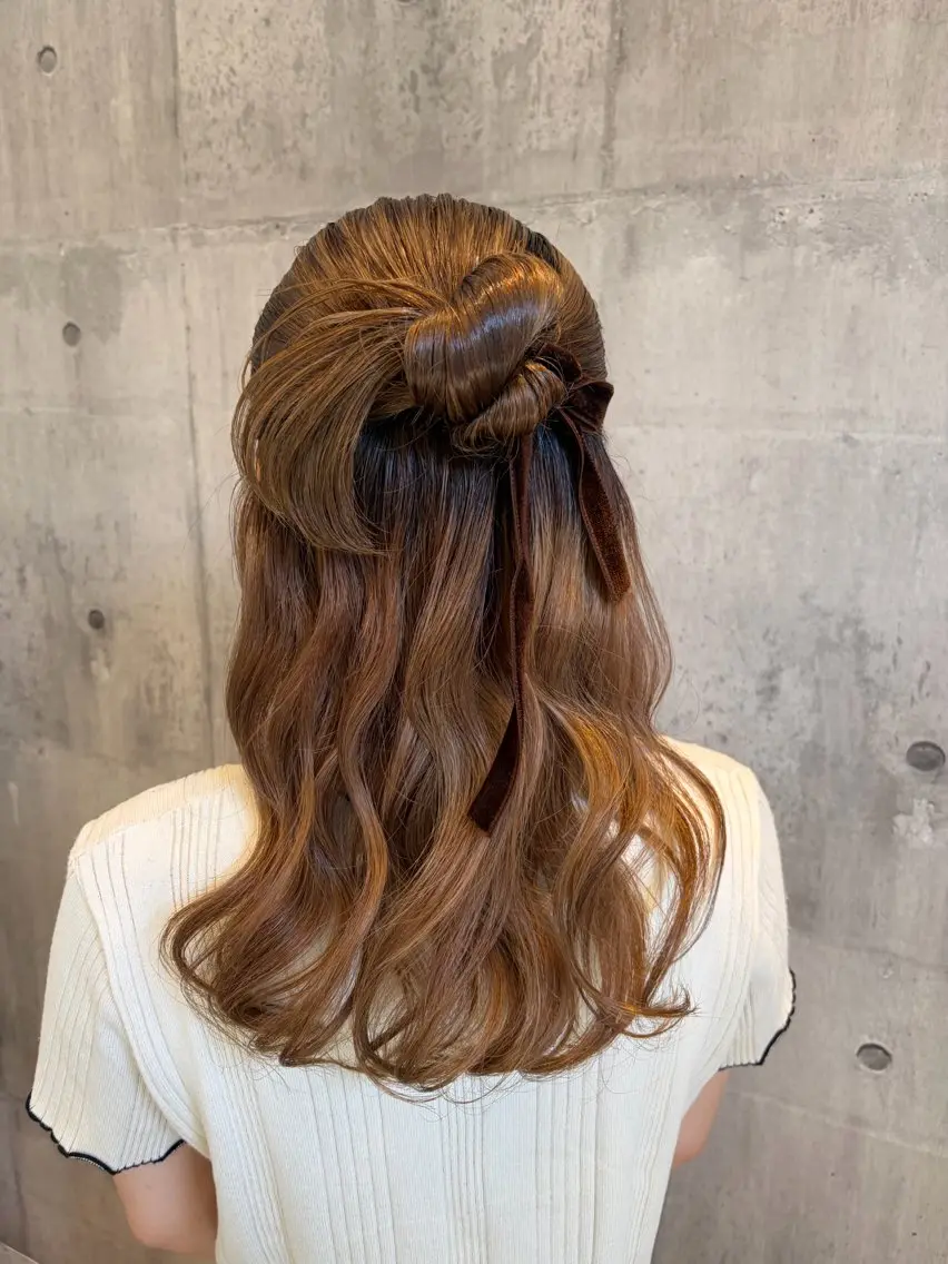 ヘアアレンジ ハーフアップ ヘアセット 加藤 つばさのヘアスタイル