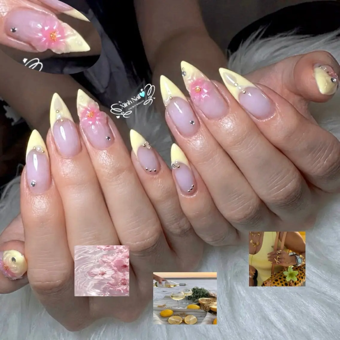 ネイル チークネイル 桜ネイル 長さ出し フラワーネイル フットネイル ハンドネイル XIINH NAIL SALONのネイルデザイン
