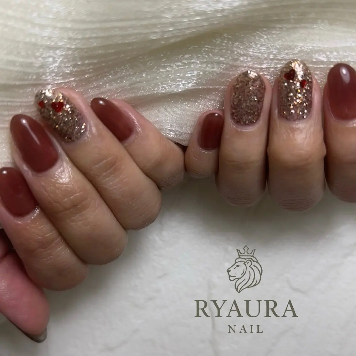 ネイル バレンタイン ハンドネイル RYAURA NAILのネイルデザイン