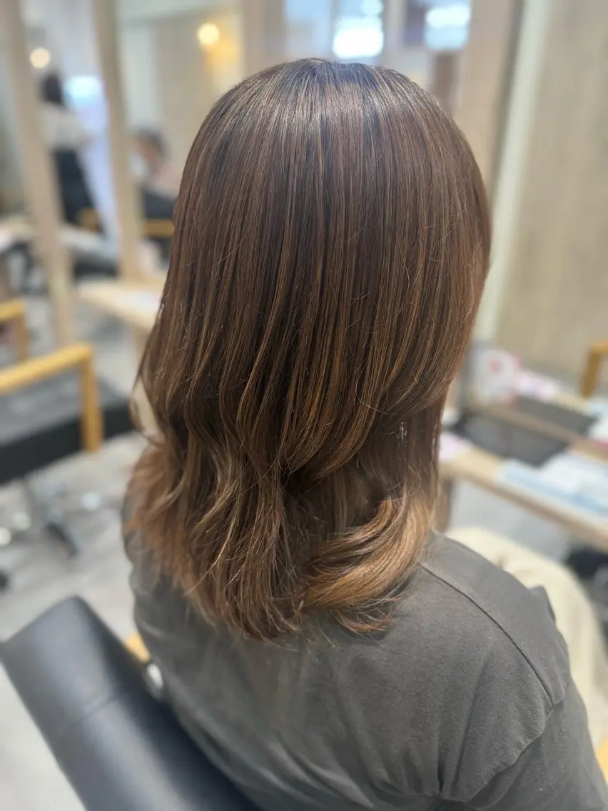 ミディアム パーマ 永田 まどかのヘアスタイル