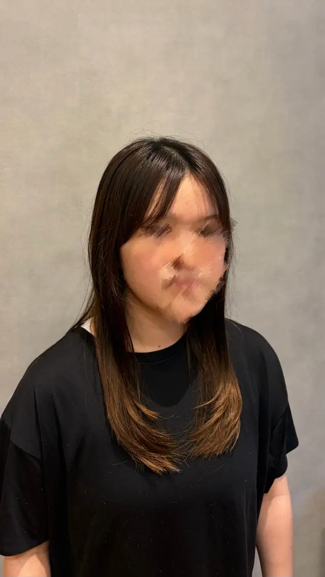 ロング 顔まわりレイヤー レイヤーカット 藤浪 凪沙のヘアスタイル