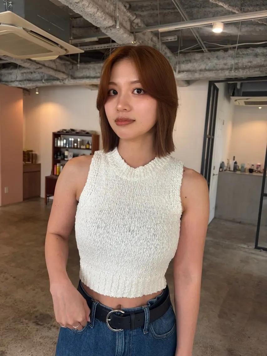 ミディアム カット ヘアカラー 🧣misaki 🧣のヘアスタイル