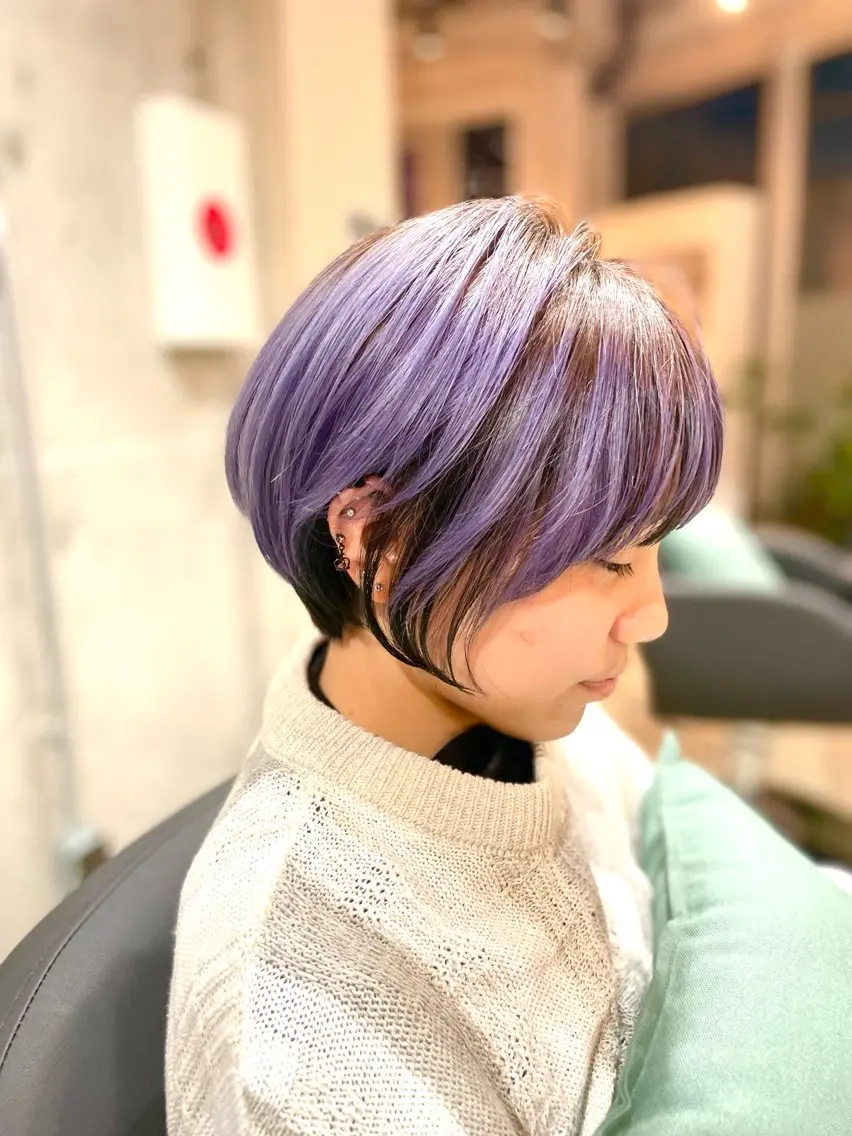 ショート カラー カット ヘアカラー トリートメント ✨髪質改善/ハイトー ン/艶髪高山のヘアスタイル