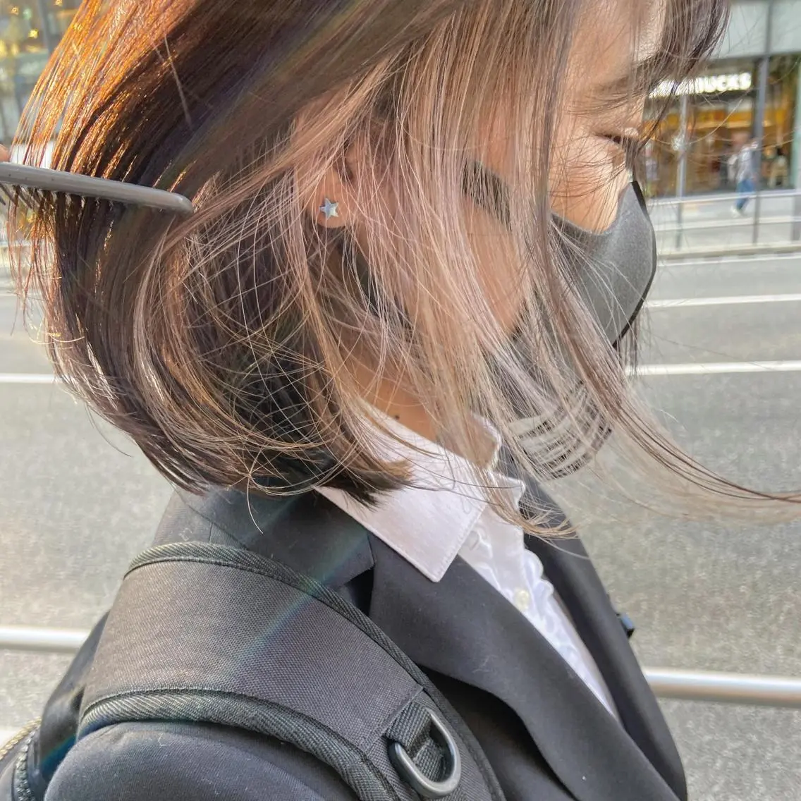 ショート カラー ベージュカラー ブリーチ ケアブリーチ インナーカラー ミルクティーベージュ suii..hair designのヘアスタイル