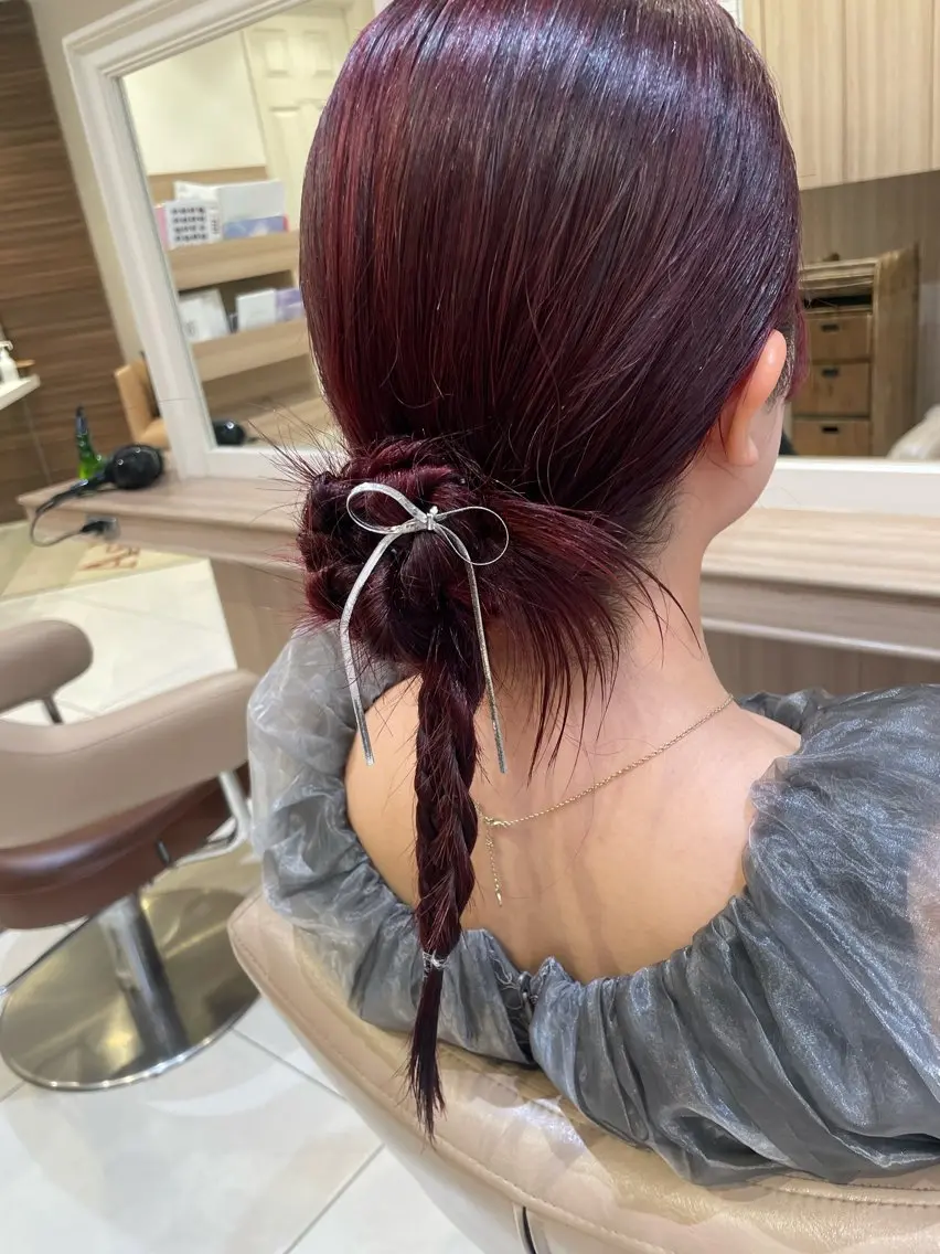 ロング ヘアアレンジ ヘアセット 韓国ヘアメイク🎀/ 縮毛矯正✨山本媛香のヘアスタイル