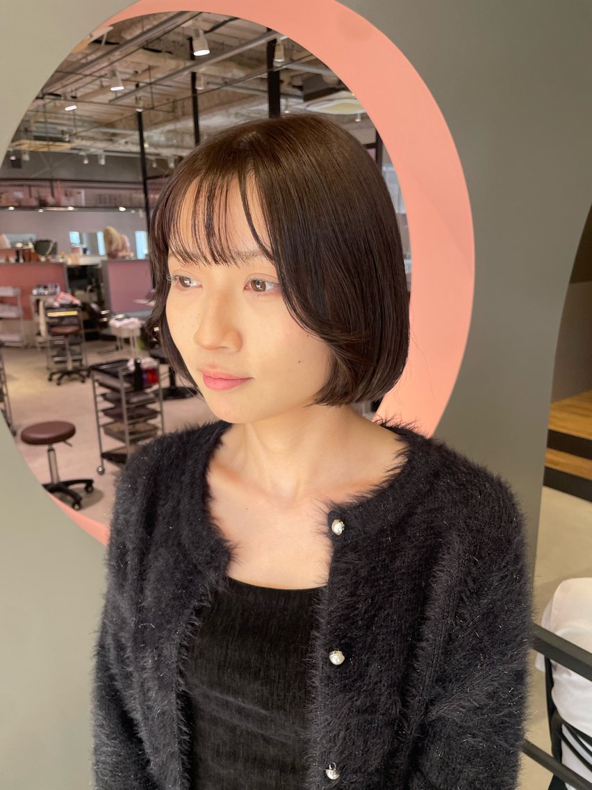 セミロング カラー カット ヘアカラー ないとう ゆうかのヘアスタイル