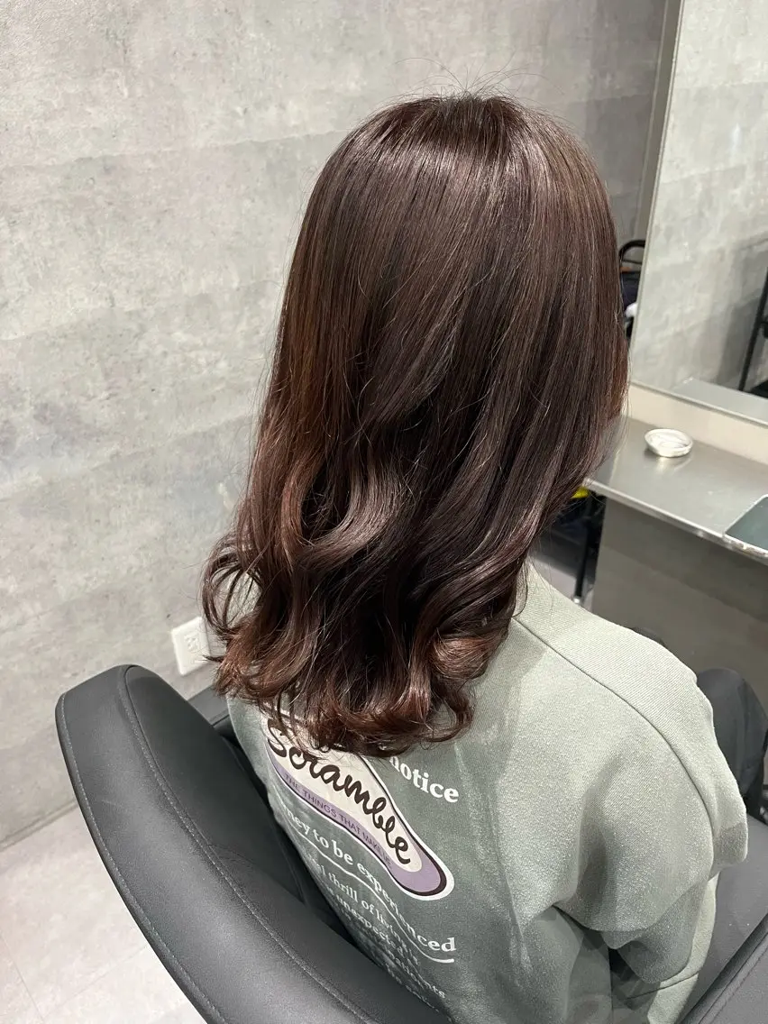 カラー ブラウンカラー ラベンダーカラー ピンクカラー 椙山 沙南子のヘアスタイル