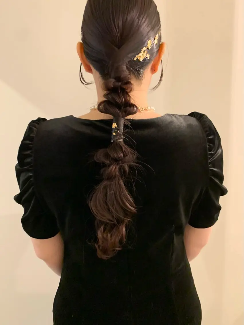 ロング カラー ヘアアレンジ ヘアセット 落合希 Olivebeigeのヘアスタイル