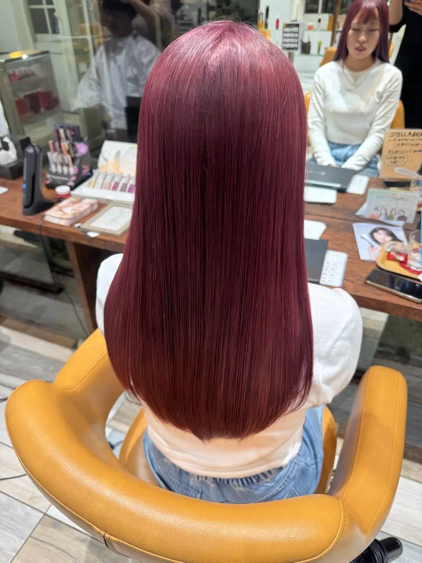ロング カラー ピンクカラー 北村 優樹のヘアスタイル