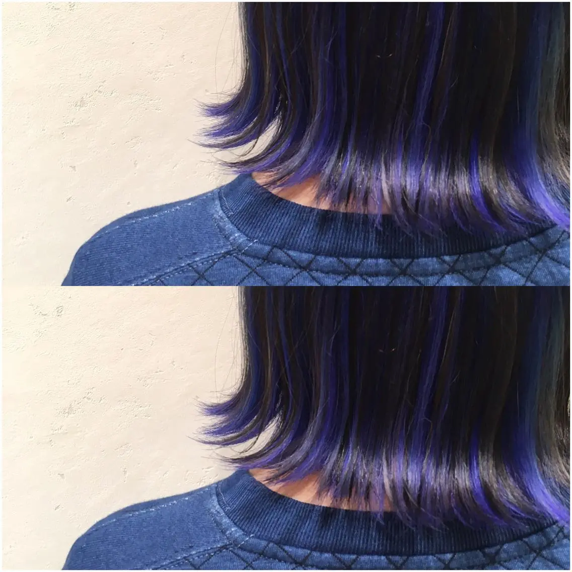 ショート カラー ブリーチ ブルーカラー インナーカラー ボブ 外ハネヘア circus by KENJE 町田店のヘアスタイル