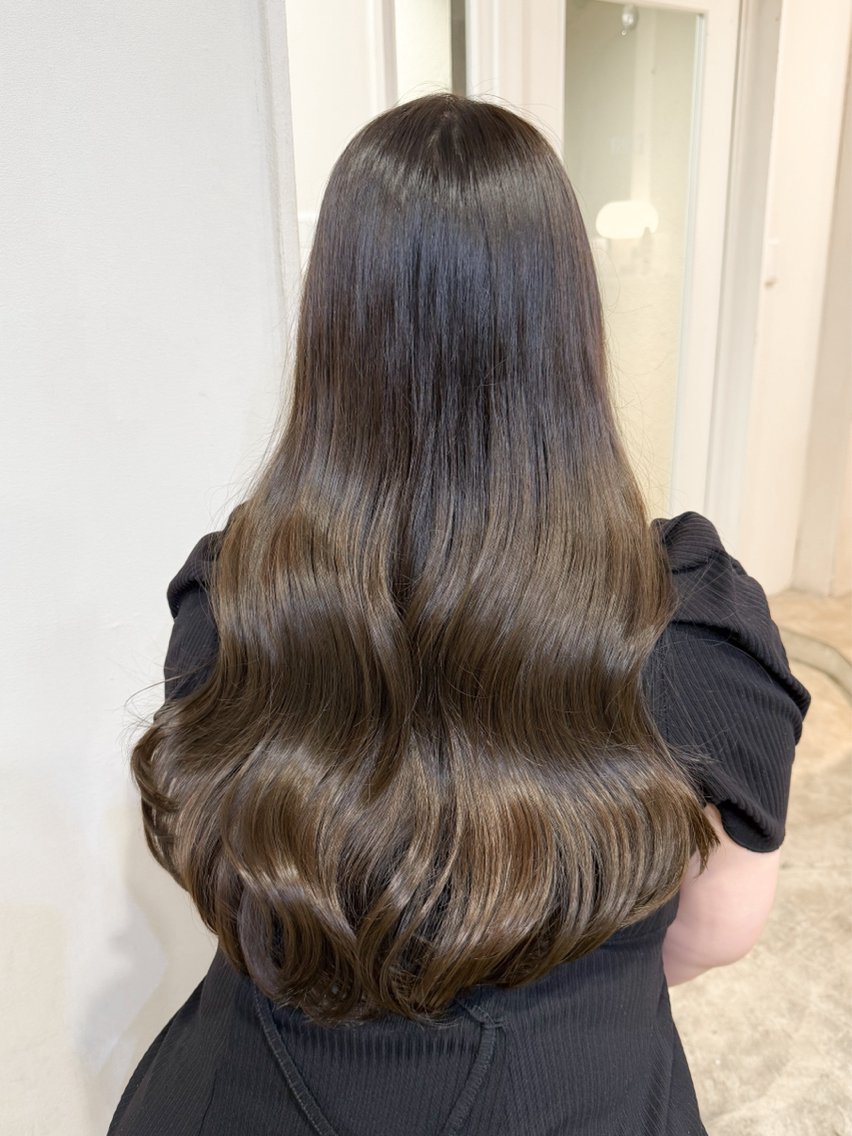 ロング カラー ベージュカラー ダブルカラー グレージュ ミント オリーブグレージュ ヘアカラー トリートメント ミディアム/顔周り/ ベージュ🌼mayuのヘアスタイル