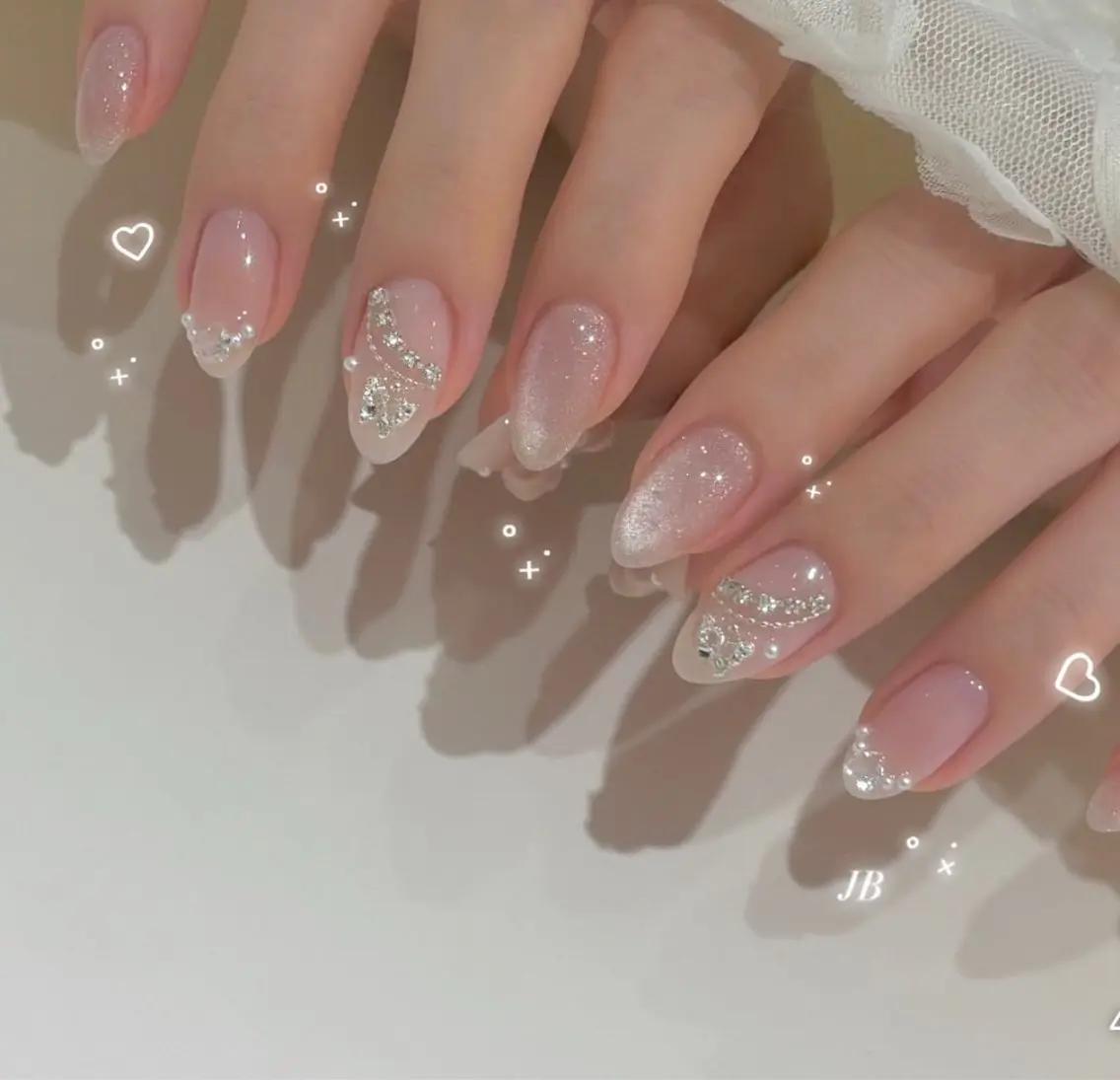 ネイル アートネイル ジェルネイル キラキラネイル ミラーネイル ピンク ハンドネイル Ryu Nail NekoChanのネイルデザイン