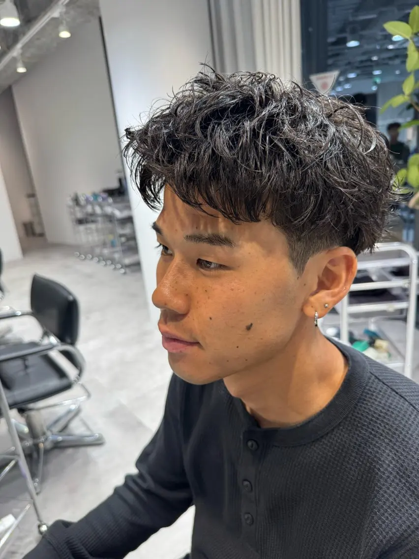 ショート パーマ メンズ カット パーマ トリートメント 宮原 和斗のヘアスタイル